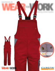 Latzhose rot-grau CC726