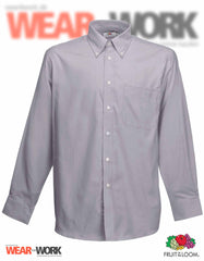 Hemd Oxford grau langarm OX-1