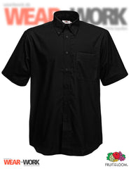 Hemd Oxford schwarz kurzarm OX-2