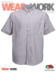 Hemd Oxford grau kurzarm OX-2