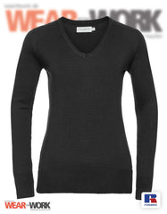 Strickpullover V-Neck schwarz