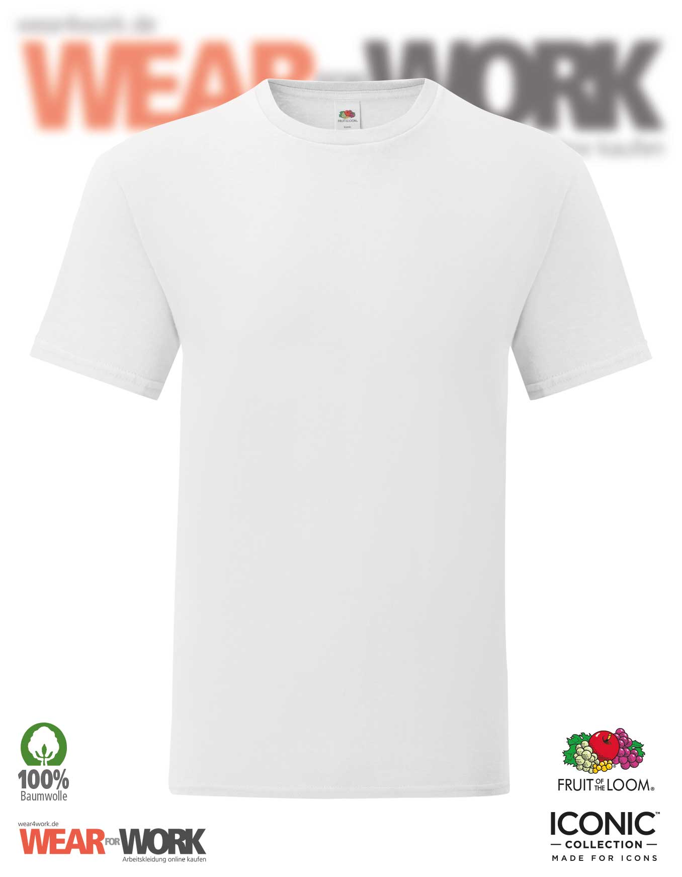 Fruit Of The Loom Women's Iconic T-Shirt - Classic Fit, Short Sleeve, White (Size L)