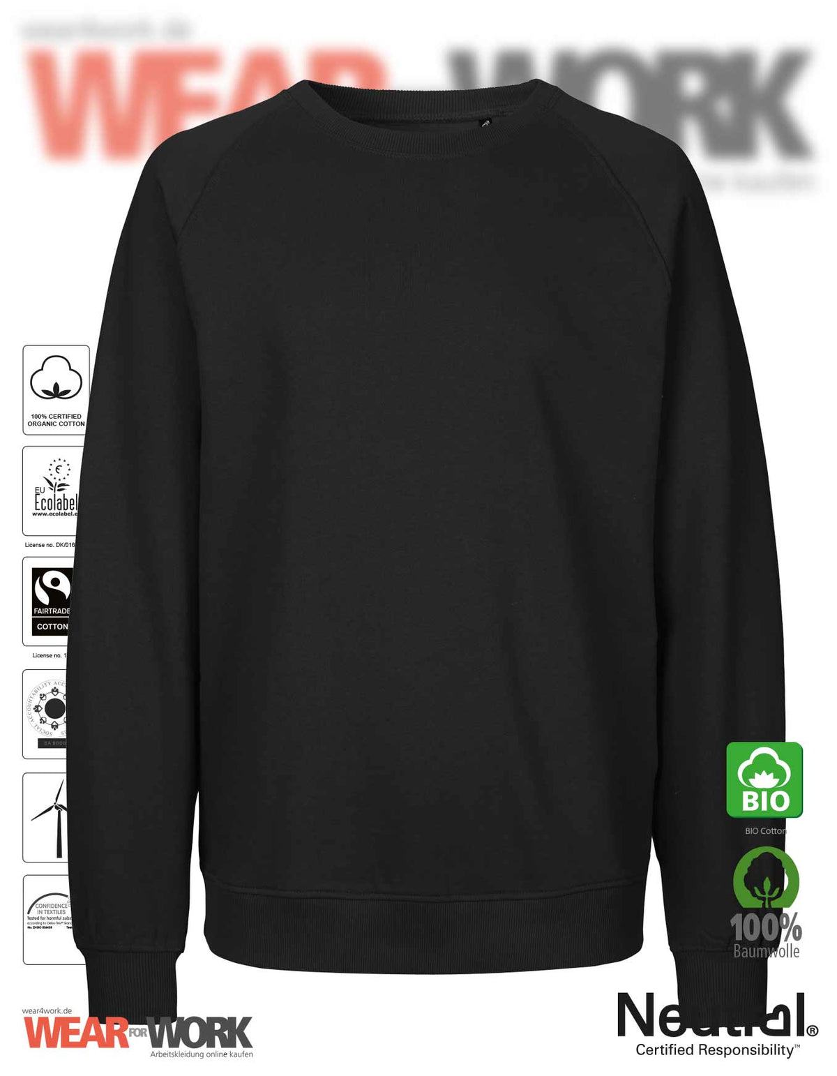 Organic Sweatshirt schwarz