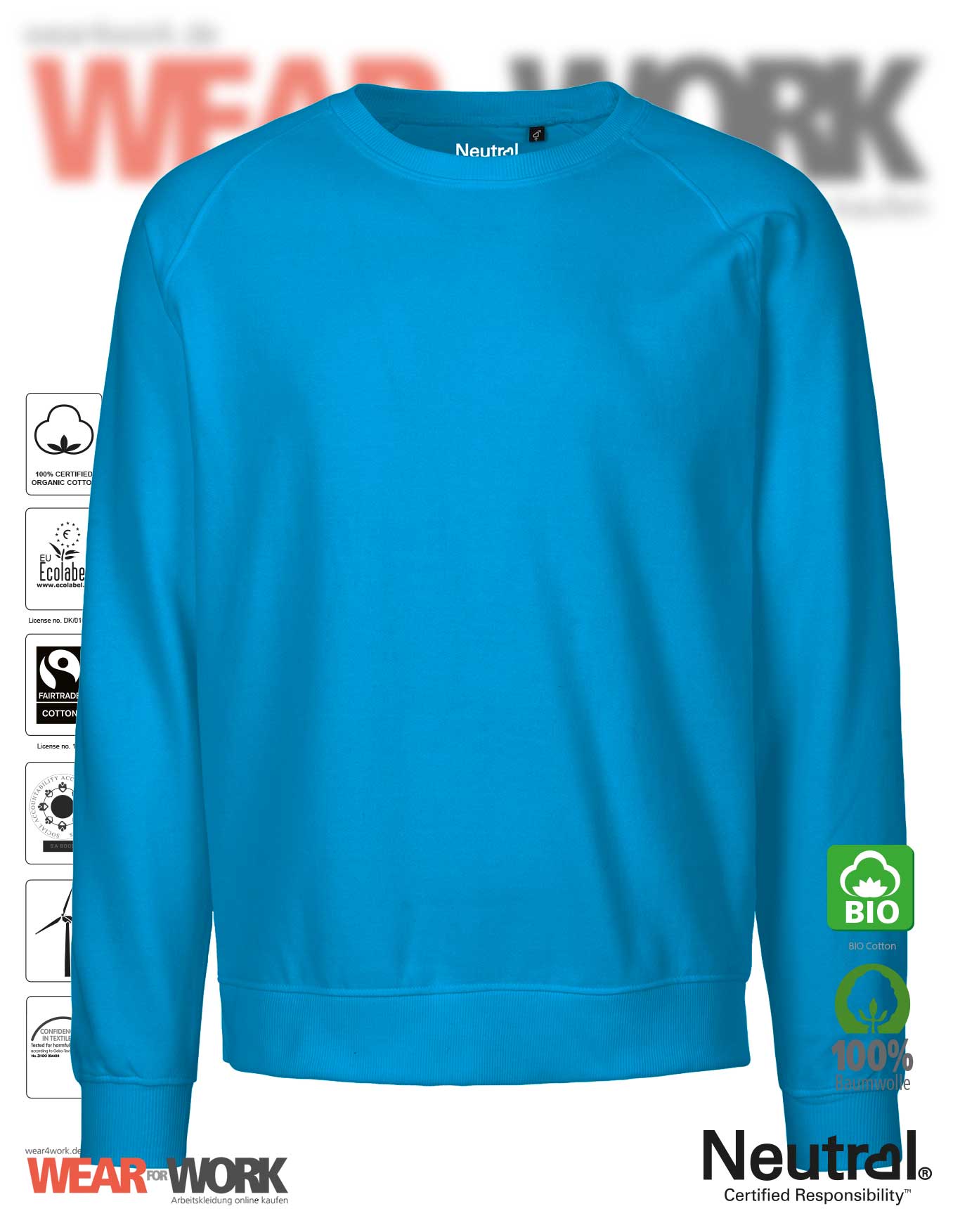 Organic Sweatshirt hellblau