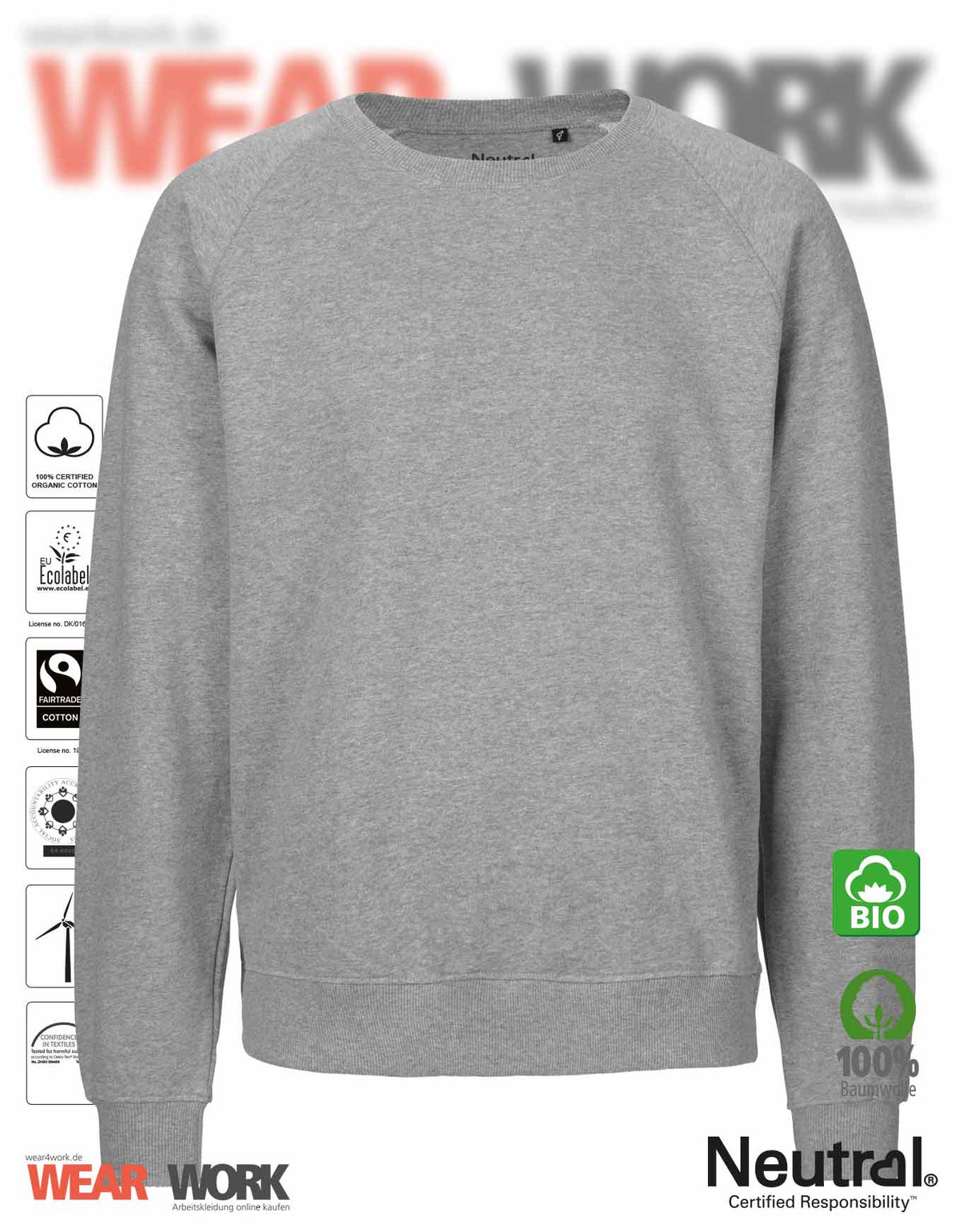 Organic Sweatshirt grau