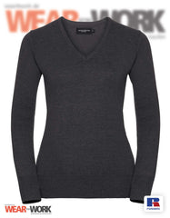 Strickpullover V-Neck grau