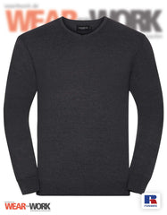 Strickpullover V-Neck grau